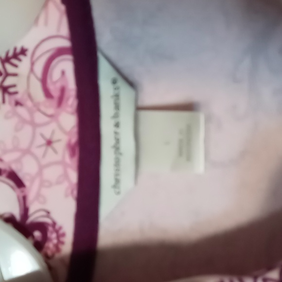 Christopher & Banks Full Zip Purple Snowflake "Shacket" Size L - Picture 6 of 6